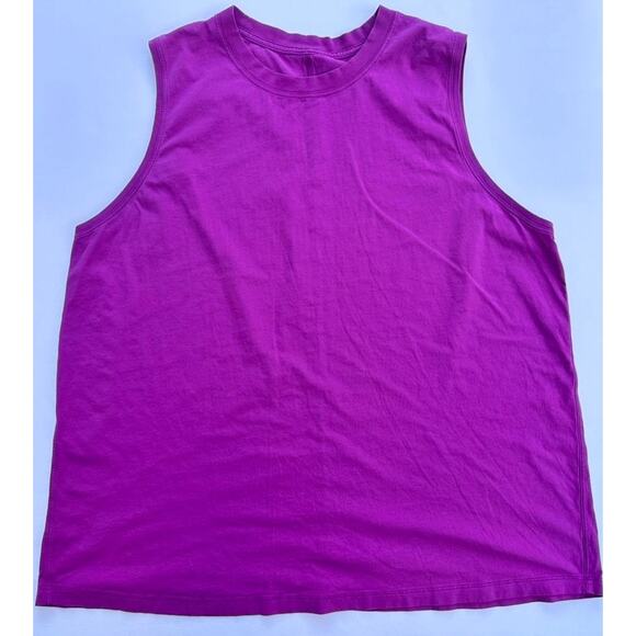 Lululemon All Yours Boyfriend Tank Vivid Plum Size 18 Cotton Muscle Tank Loose - Picture 2 of 5